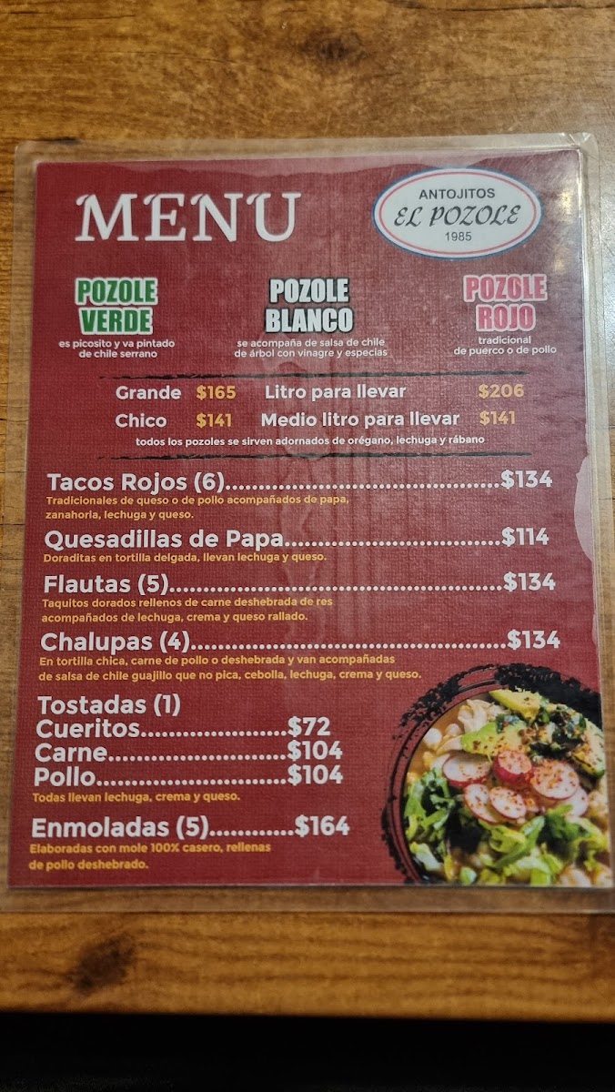 Antojitos El Pozole Menu - Image 1